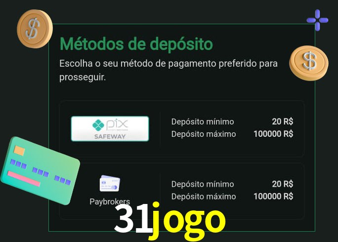 O cassino 31jogo oferece uma grande variedade de métodos de pagamento